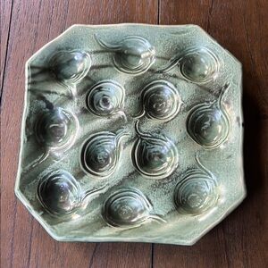 Hand Crafted Marked Ceramic Shellfish/Escargot Serving Dish
